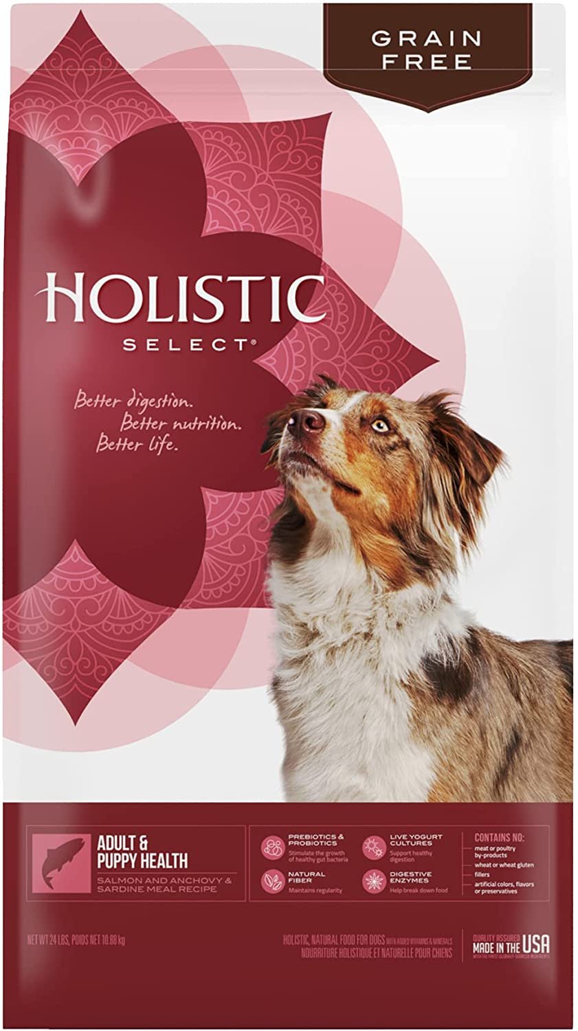 Holistic Select Natural Dry Dog Food Grain Free Adult & Puppy Salmon. Anchovy & Sardine